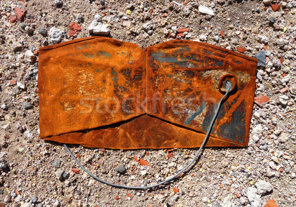 Stock photo: Old crushed rusty bucket