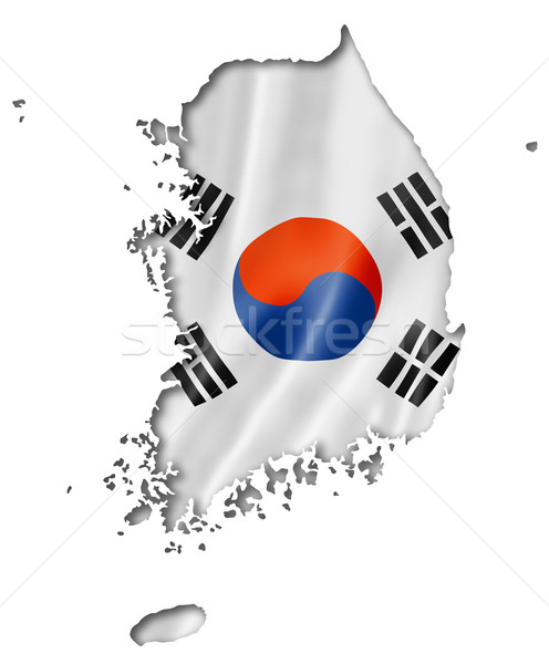 South Korean flag map Stock photo © daboost