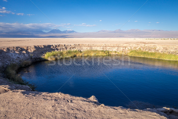 Mijlpaal water wolken ogen landschap woestijn Stockfoto © daboost