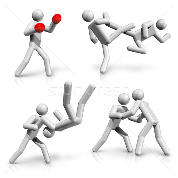 спортивных иконки бокса тхэквондо каратэ Сток-фото © daboost
