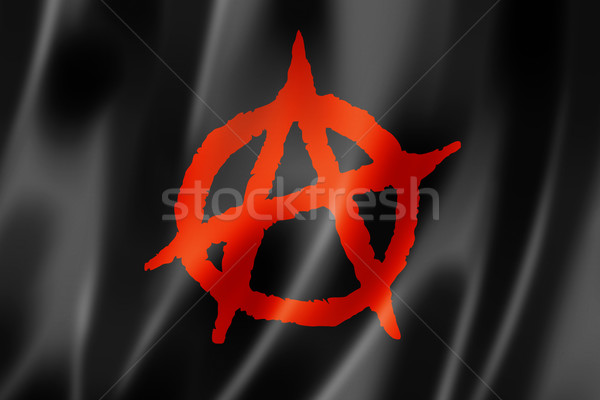 Stockfoto: Anarchie · vlag · geven · Rood