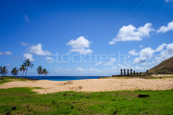 Foto stock: Palma · praia · páscoa · Ilha · de · Páscoa · Chile