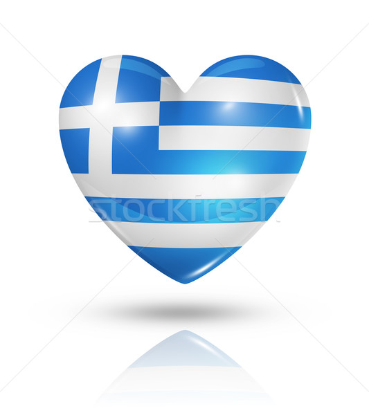 Love Greece, heart flag icon Stock photo © daboost