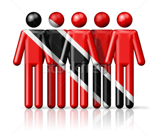 Flag of Trinidad And Tobago on stick figure Stock photo © daboost