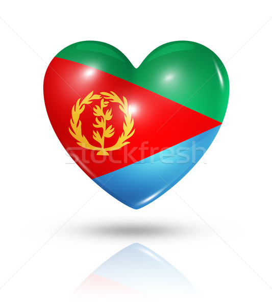 Dragoste Eritreea inimă pavilion icoană simbol Imagine de stoc © daboost