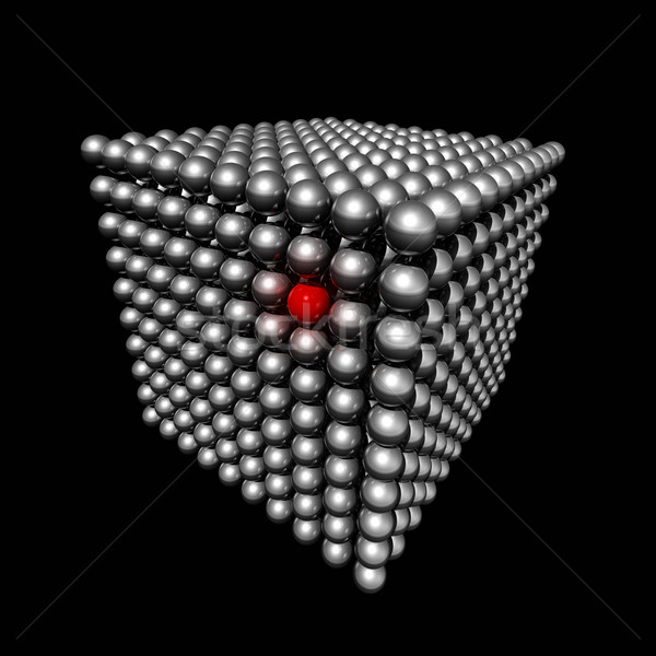 Cube faible sphères isolé métal [[stock_photo]] © daboost