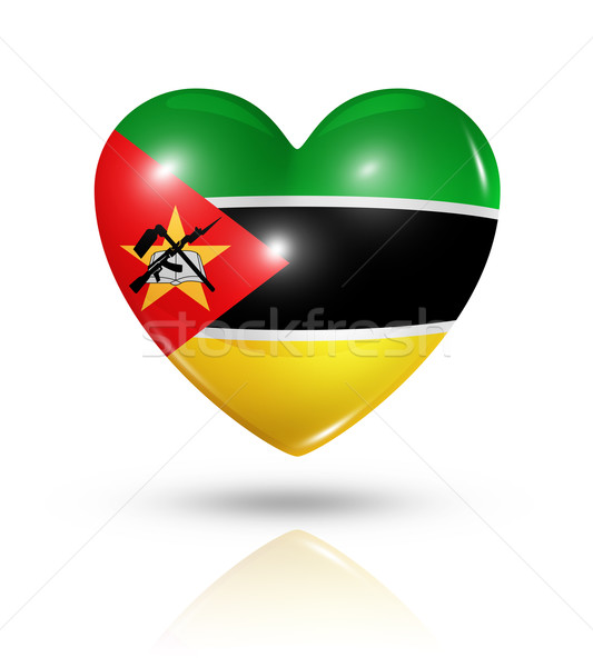 Amour Mozambique coeur pavillon icône symbole [[stock_photo]] © daboost