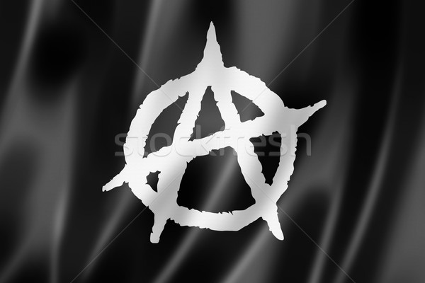 Anarchia zászló háromdimenziós render mintázott fekete Stock fotó © daboost