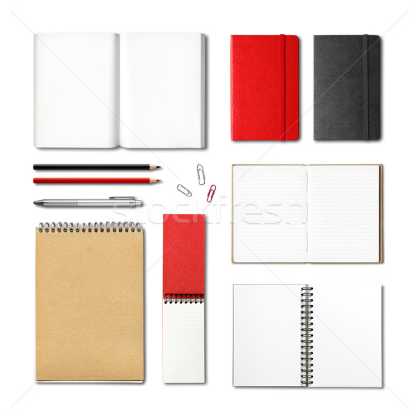 stationery books and notebooks mockup template Stock photo © daboost