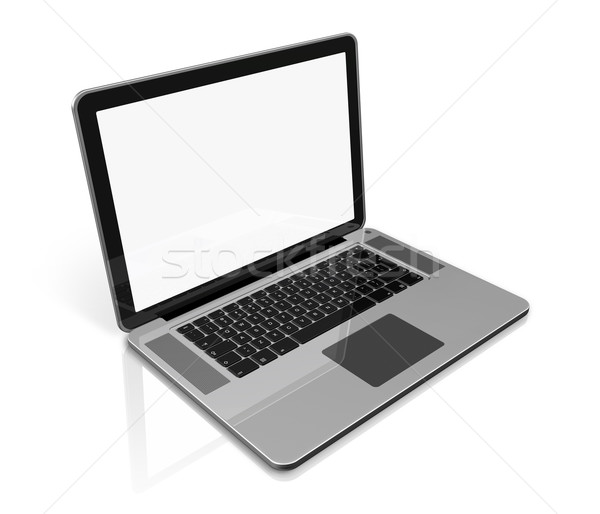 Stockfoto: Laptop · computer · geïsoleerd · witte · 3D · internet
