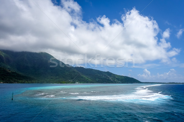 Sziget óceán tájkép francia Polinézia erdő Stock fotó © daboost