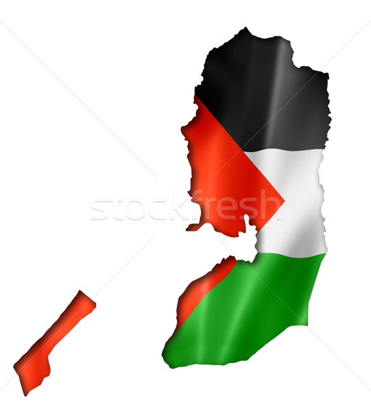 Palestinian flag map Stock photo © daboost
