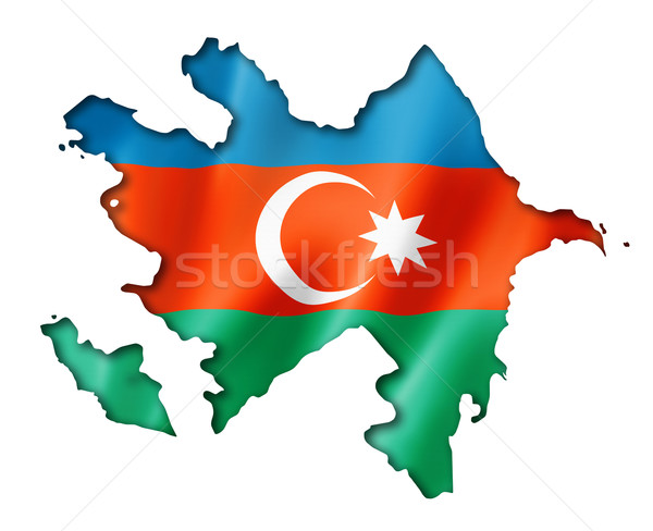 Azerbaijani flag map Stock photo © daboost