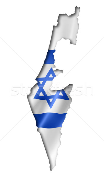 Izraeli zászló térkép Izrael háromdimenziós render Stock fotó © daboost