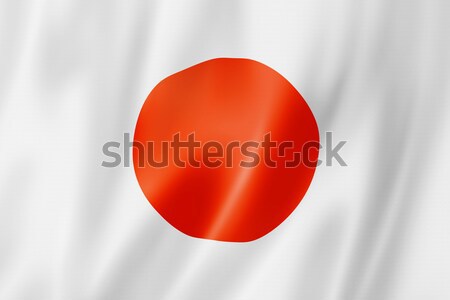 Japán zászló Japán háromdimenziós render szatén Stock fotó © daboost