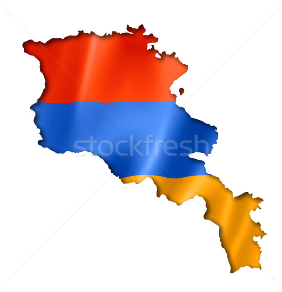 Armenian flag map Stock photo © daboost