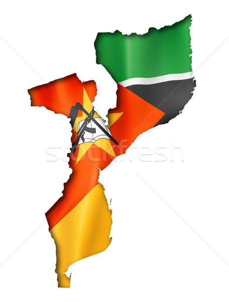 Mozambique pavillon carte isolé [[stock_photo]] © daboost