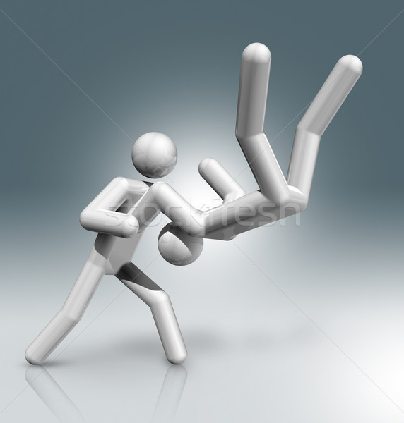 Judo 3D symbol, Olympic sports Stock photo © daboost
