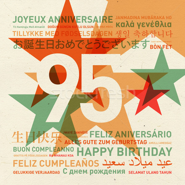 95th anniversary happy birthday card from the world Stock photo © daboost