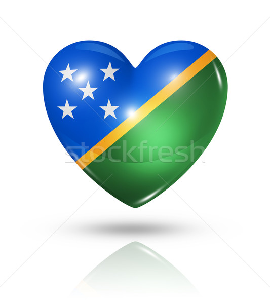 愛 索羅門群島 心臟 旗 圖標 符號 商業照片 © daboost