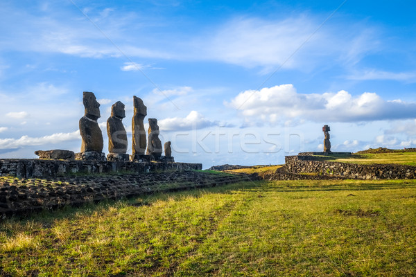 Foto stock: Páscoa · ilha · arte · oceano · rocha · pedra