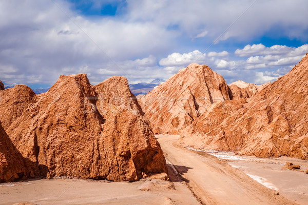 ストックフォト: ラ · 風景 · 砂漠 · 青 · 赤 · 石