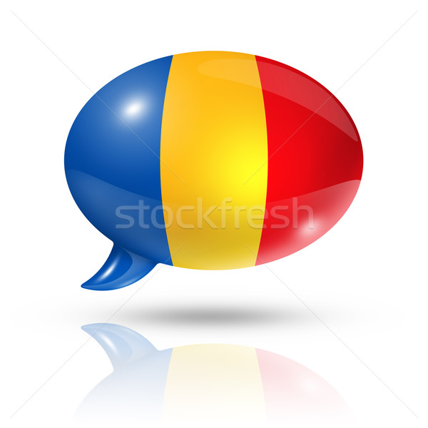 Romanian flag speech bubble Stock photo © daboost