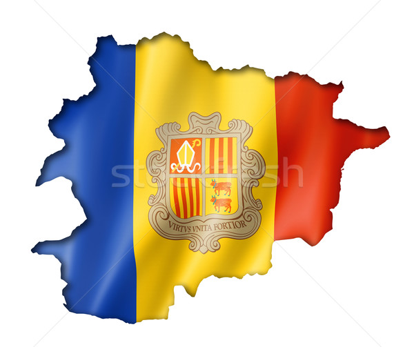 Stock photo: Andorran flag map