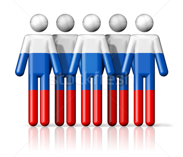 Flag of Russia on stick figure Stock photo © daboost