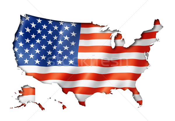 United States flag map Stock photo © daboost