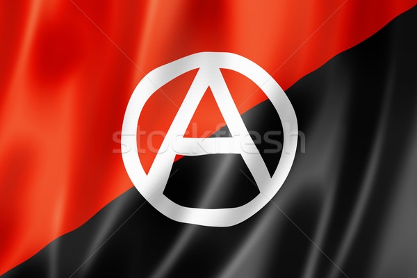 Stock foto: Anarchie · Flagge · dreidimensionale · schwarz