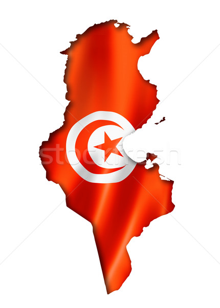 Tunisian flag map Stock photo © daboost