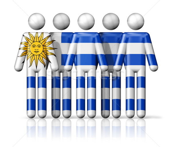 Flag of Uruguay on stick figure Stock photo © daboost
