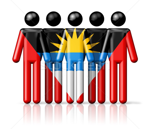 Flag of Antigua and Barbuda on stick figure Stock photo © daboost