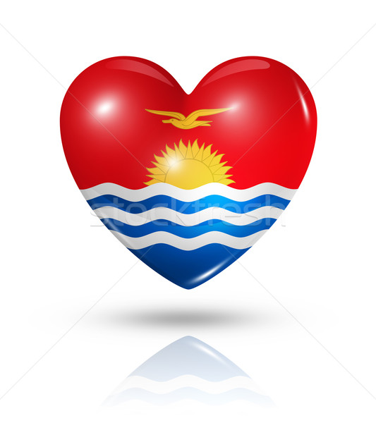 Love Kiribati, heart flag icon Stock photo © daboost