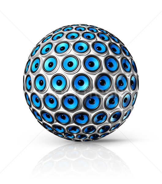 Stock photo: blue speakers sphere