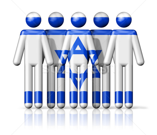 Flag of Israel on stick figure Stock photo © daboost