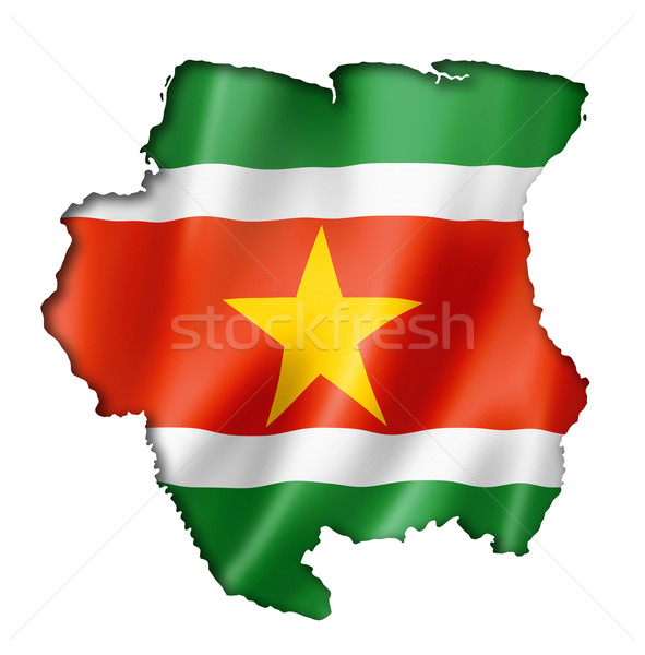 Surinam bayrak harita üç boyutlu vermek yalıtılmış Stok fotoğraf © daboost