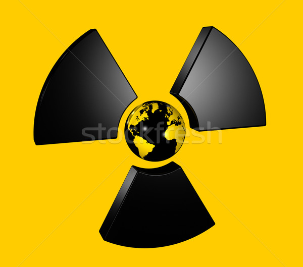 Radioaktív világ földgömb 3D izolált központ Stock fotó © daboost