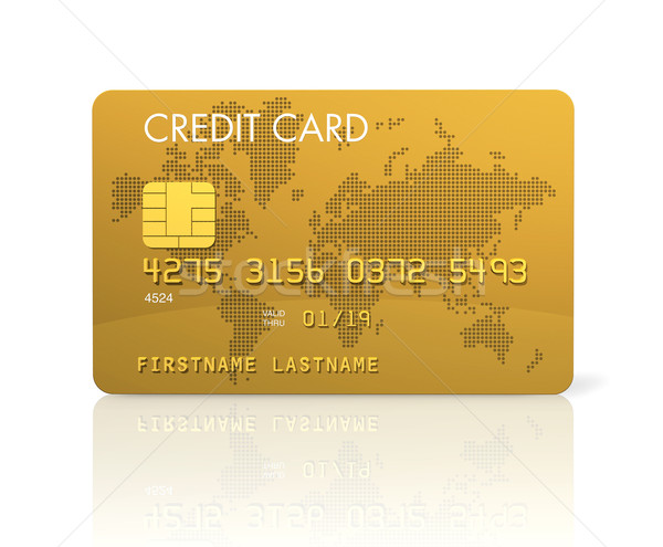 [[stock_photo]]: Or · carte · de · crédit · rendu · 3d · isolé · blanche · affaires