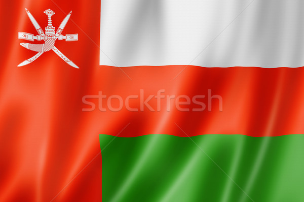 Foto stock: Omán · bandera · tridimensional · hacer · raso · textura