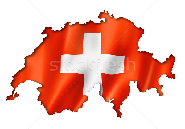 Foto stock: Bandera · mapa · Suiza · tridimensional · hacer · aislado