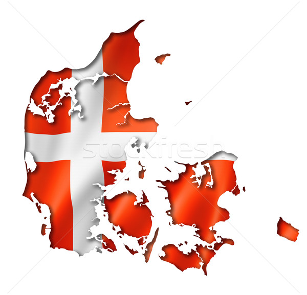 Danish flag map Stock photo © daboost