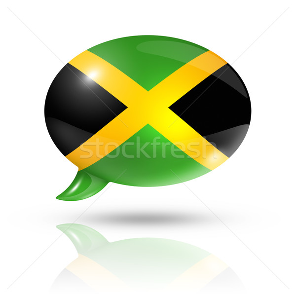 Stockfoto: Vlag · tekstballon · Jamaica · geïsoleerd · witte