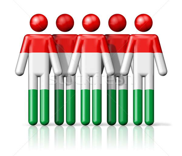 Banderą Węgry stick figure społecznej społeczności symbol Zdjęcia stock © daboost