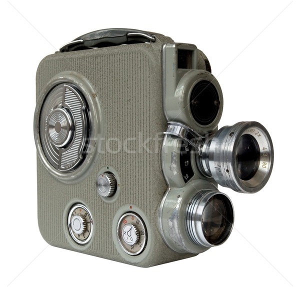 Starych 8mm kamery biały Zdjęcia stock © daboost