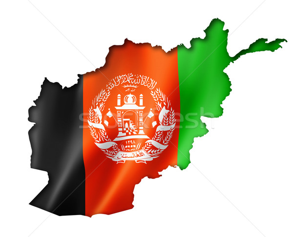 Afghan flag map Stock photo © daboost