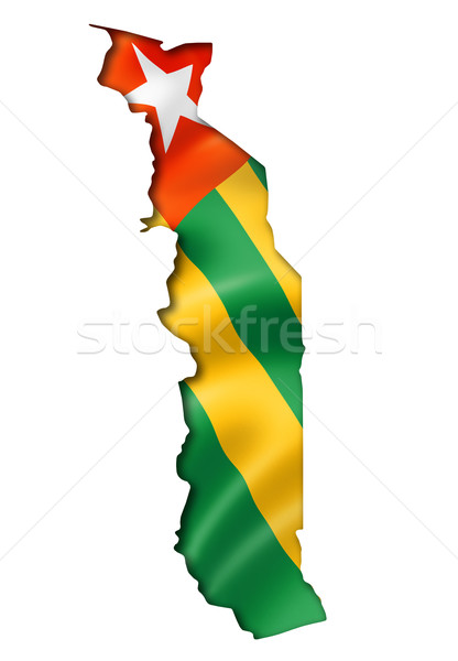 Togo banderą Pokaż trójwymiarowy oddać odizolowany Zdjęcia stock © daboost