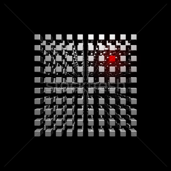 Cubo pequeno isolado tridimensional metal Foto stock © daboost