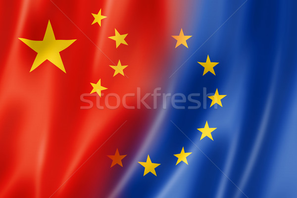 中国 ヨーロッパ フラグ 混合した レンダー ストックフォト © daboost